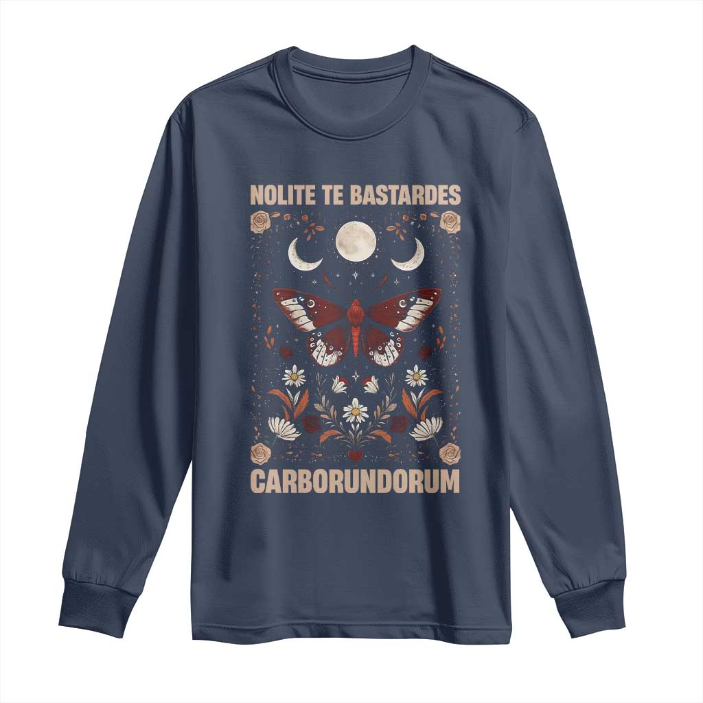 Subtle Feminist Long Sleeve Shirt Women's Rights Dont Let The Bastards Grind You Down TS10 Navy Print Your Wear