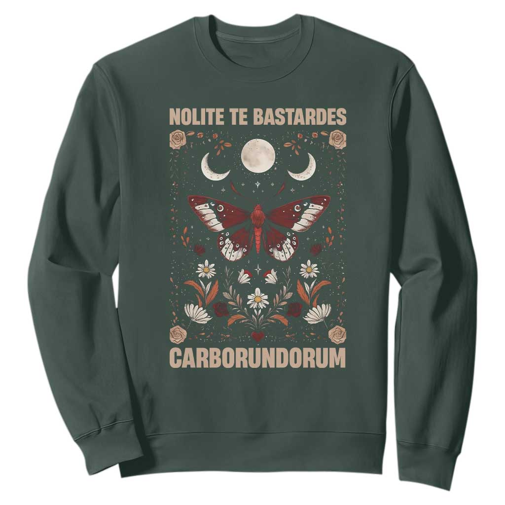 Subtle Feminist Sweatshirt Women's Rights Dont Let The Bastards Grind You Down TS10 Dark Forest Green Print Your Wear