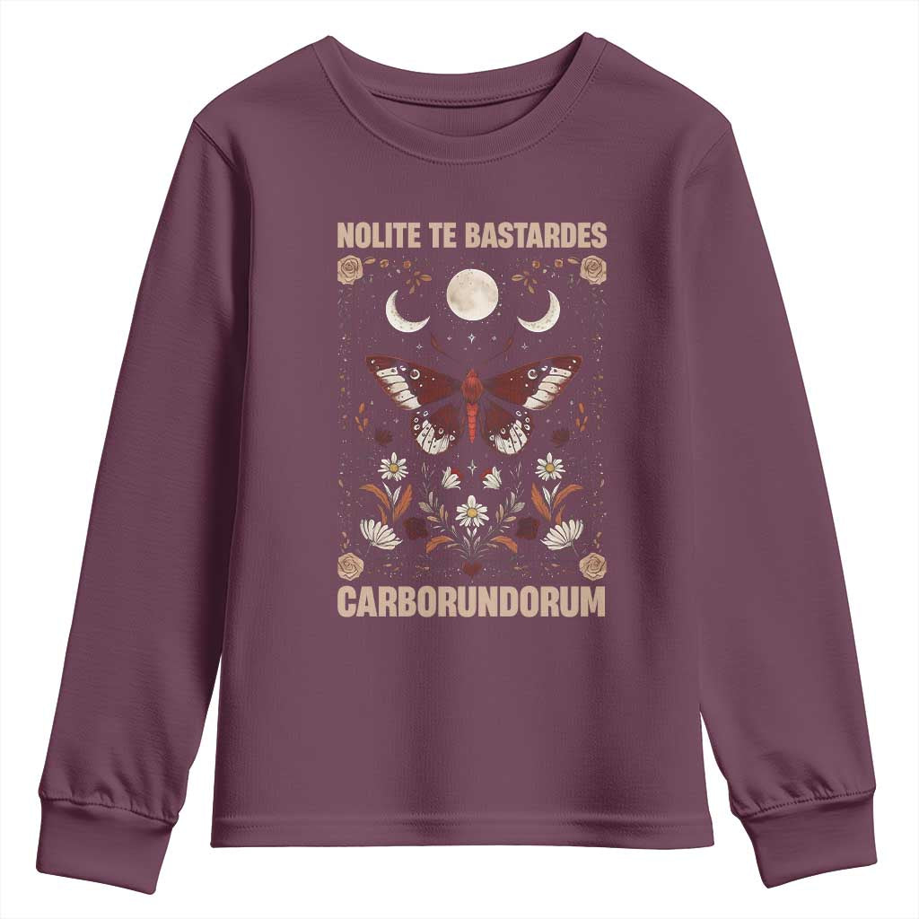 Subtle Feminist Youth Sweatshirt Women's Rights Dont Let The Bastards Grind You Down TS10 Maroon Print Your Wear