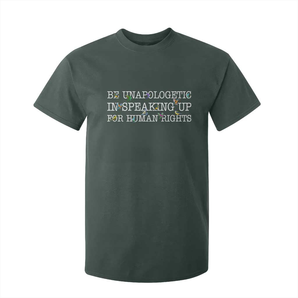 Unapologetic Speaking For Human Rights T Shirt For Kid Positive Message Protest Bird Diversity TS10 Dark Forest Green Print Your Wear