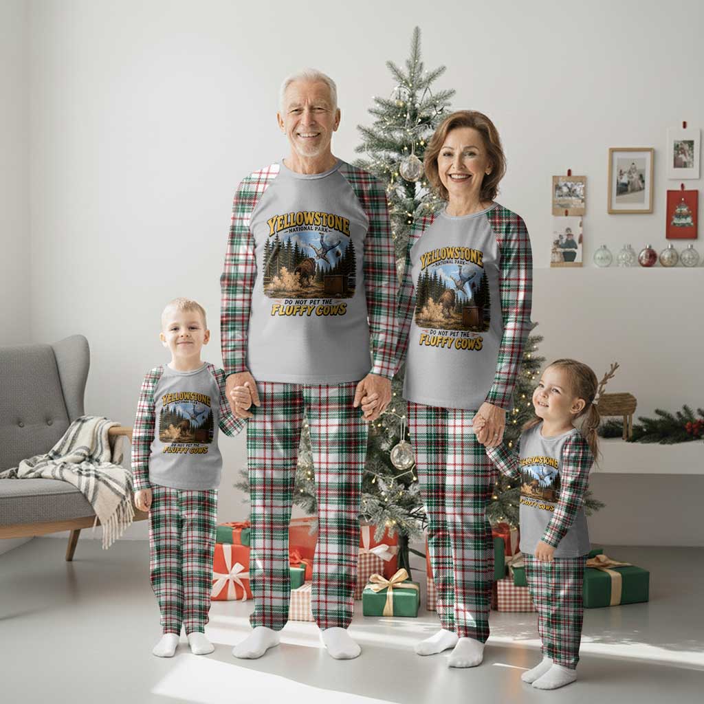 Yellowstone National Park Do Not Pet The Fluffy Cows Bison Plaid Pajama Set TS10 Christmas Plaid Print Your Wear