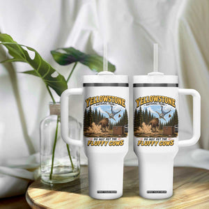 Yellowstone National Park Do Not Pet The Fluffy Cows Bison Tumbler With Handle TS10 Print Your Wear