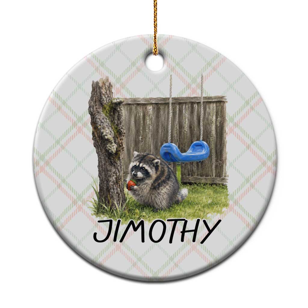 Jimothy Raccoon Ceramic Ornament Cute Seattle Trash Panda Viral Meme TS10 1pc Christmas Plaid Print Your Wear