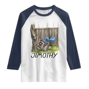 Jimothy Raccoon Raglan Shirt Cute Seattle Trash Panda Viral Meme TS10 White Navy Print Your Wear