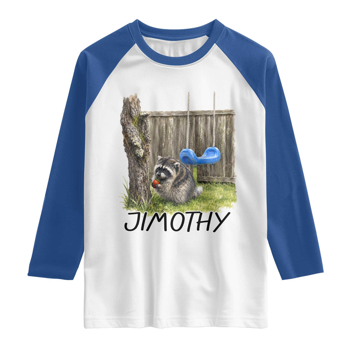Jimothy Raccoon Raglan Shirt Cute Seattle Trash Panda Viral Meme TS10 White Royal Print Your Wear