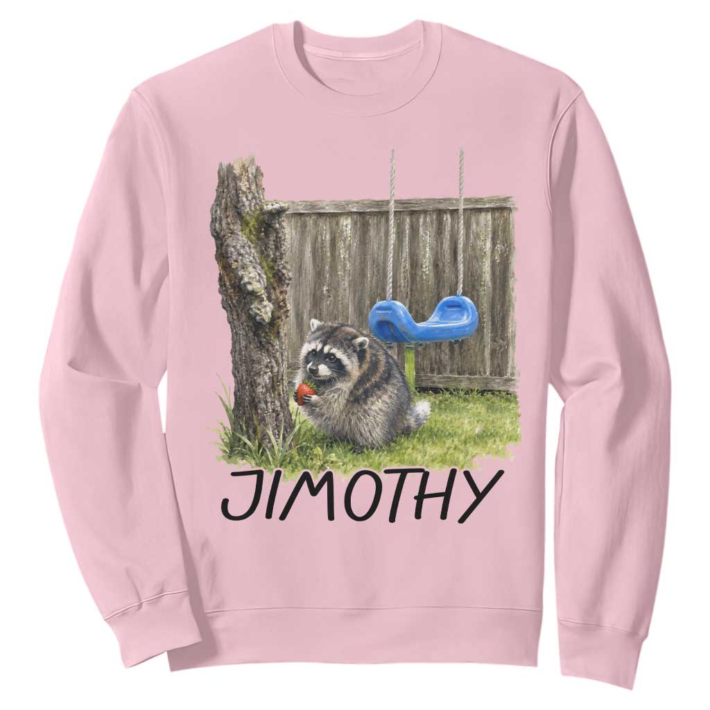 Jimothy Raccoon Sweatshirt Cute Seattle Trash Panda Viral Meme TS10 Light Pink Print Your Wear