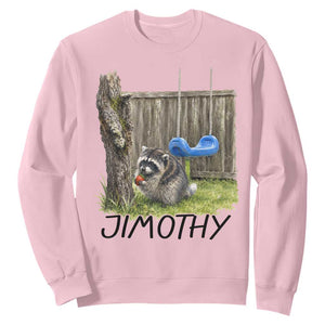 Jimothy Raccoon Sweatshirt Cute Seattle Trash Panda Viral Meme TS10 Light Pink Print Your Wear