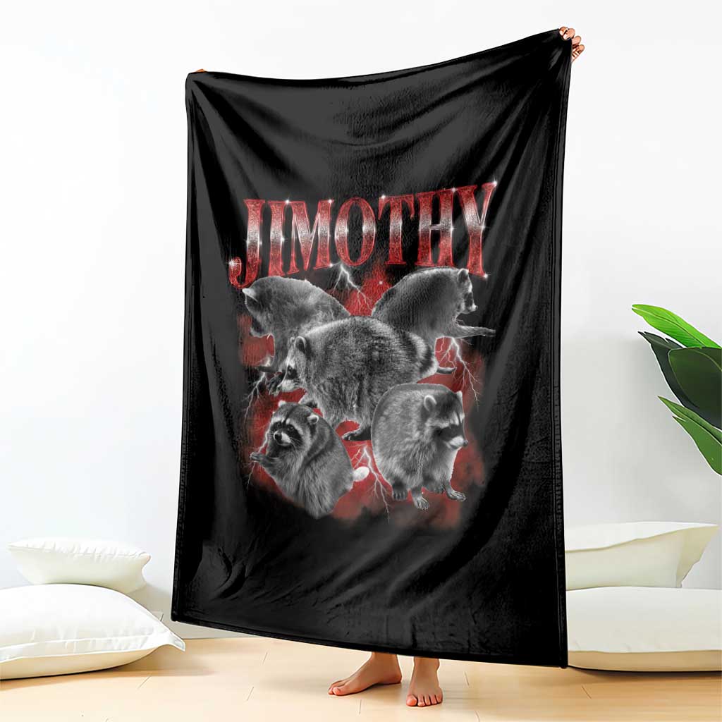 Jimothy Raccoon Throw Blanket Vintage 90s Bootleg Rap Style Funny Meme TS10 Print Your Wear