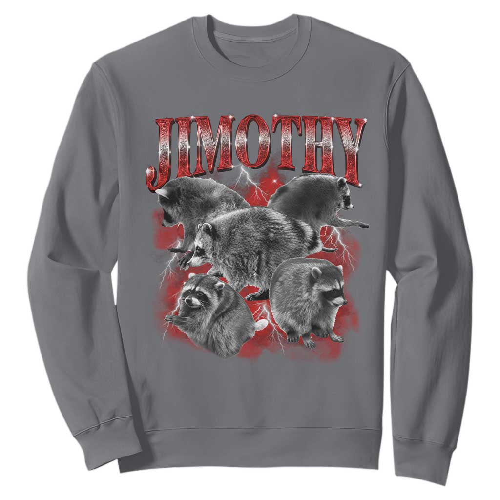 Jimothy Raccoon Sweatshirt Vintage 90s Bootleg Rap Style Funny Meme TS10 Charcoal Print Your Wear