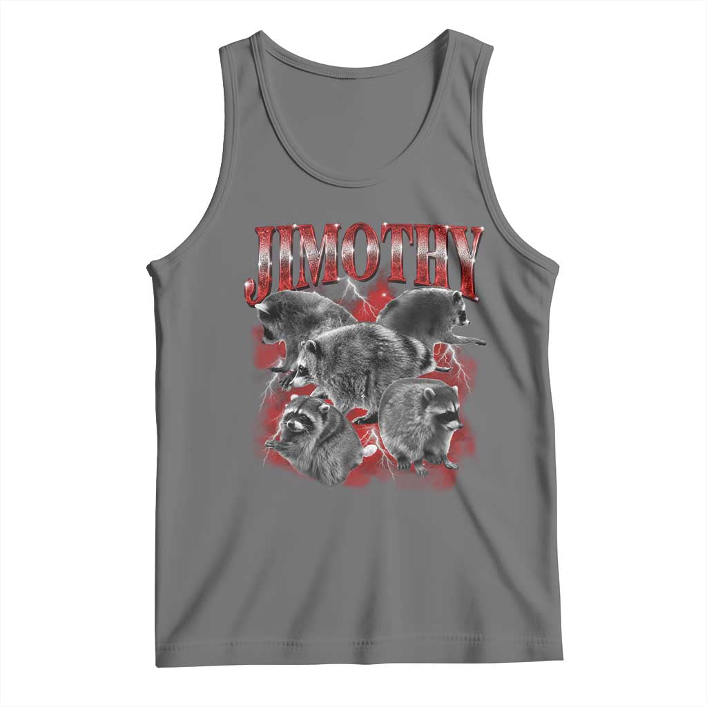 Jimothy Raccoon Tank Top Vintage 90s Bootleg Rap Style Funny Meme TS10 Black Heather Print Your Wear