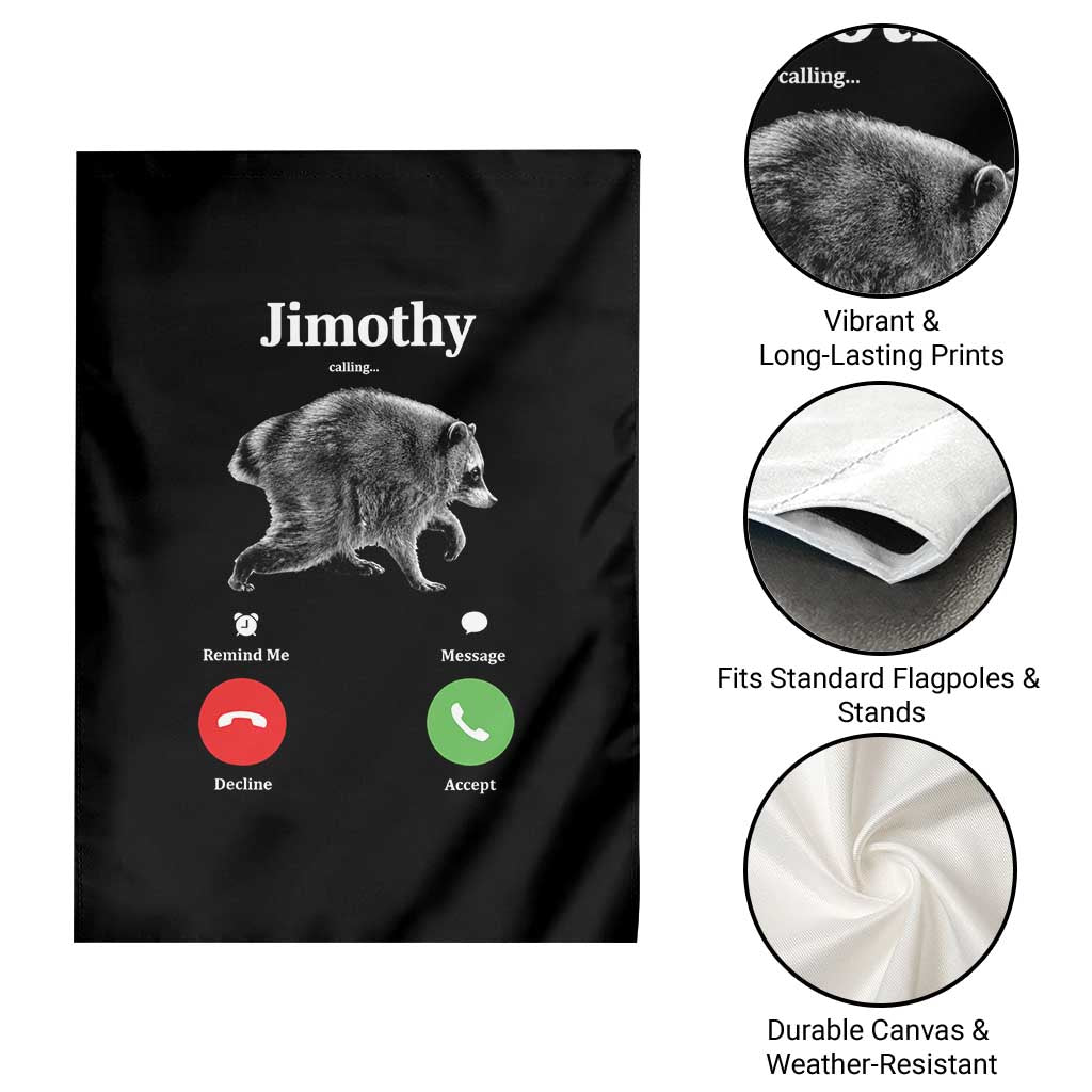 Jimothy Calling Phone Call Seattle Raccoon Garden Flag TS10 Print Your Wear