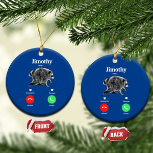 Jimothy Calling Phone Call Seattle Raccoon Ceramic Ornament TS10 1pc Blue Print Your Wear