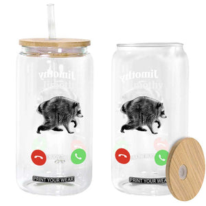 Jimothy Calling Phone Call Seattle Raccoon Glass Can TS10 Print Your Wear
