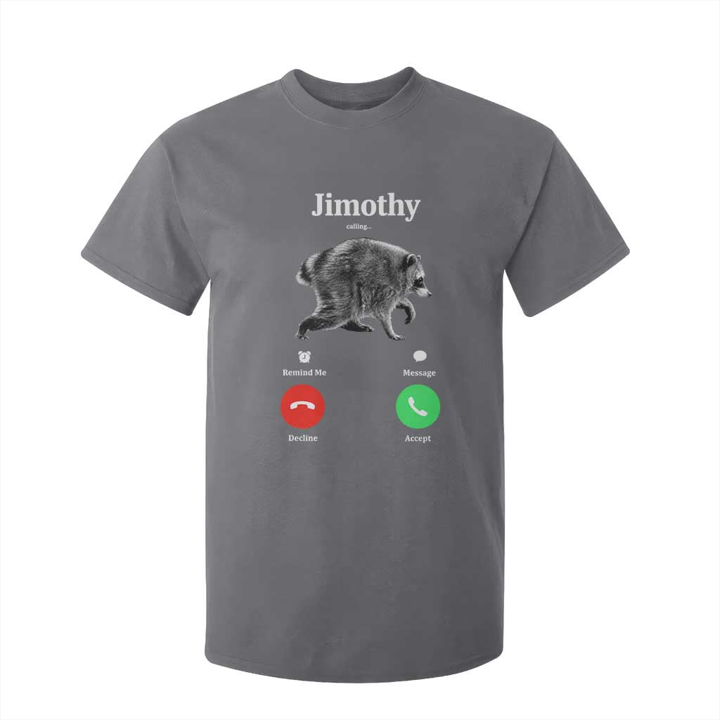 Jimothy Calling Phone Call Seattle Raccoon T Shirt For Kid TS10 Charcoal Print Your Wear