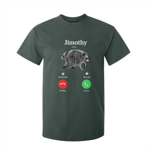 Jimothy Calling Phone Call Seattle Raccoon T Shirt For Kid TS10 Dark Forest Green Print Your Wear