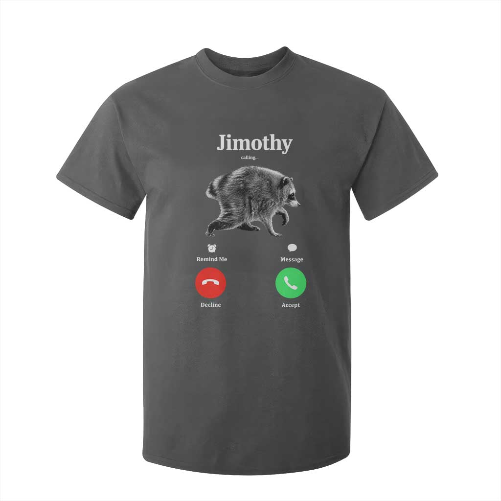 Jimothy Calling Phone Call Seattle Raccoon T Shirt For Kid TS10 Dark Heather Print Your Wear