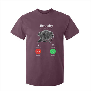 Jimothy Calling Phone Call Seattle Raccoon T Shirt For Kid TS10 Maroon Print Your Wear