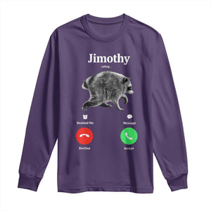 Jimothy Calling Phone Call Seattle Raccoon Long Sleeve Shirt TS10 Purple Print Your Wear