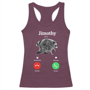 Jimothy Calling Phone Call Seattle Raccoon Racerback Tank Top TS10 Maroon Print Your Wear