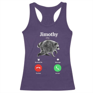 Jimothy Calling Phone Call Seattle Raccoon Racerback Tank Top TS10 Purple Print Your Wear