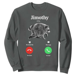 Jimothy Calling Phone Call Seattle Raccoon Sweatshirt TS10 Dark Heather Print Your Wear