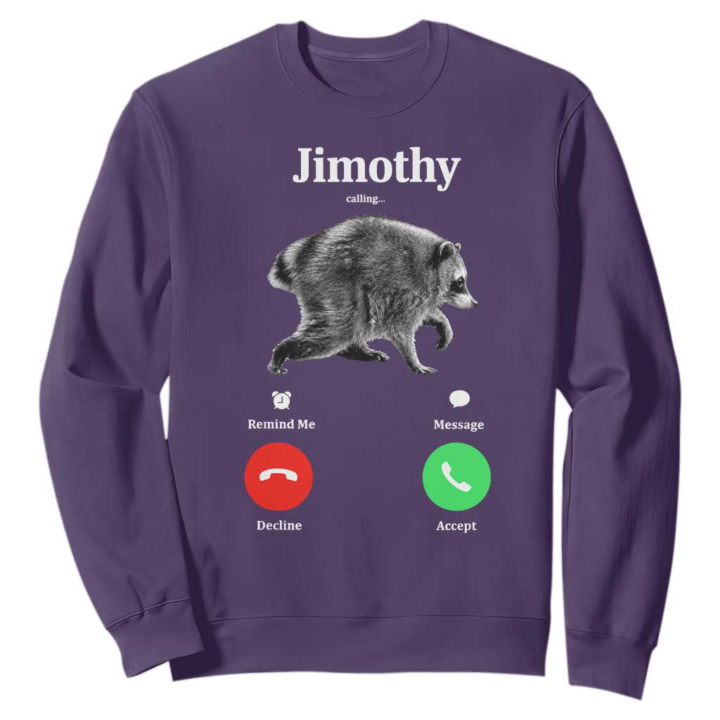 Jimothy Calling Phone Call Seattle Raccoon Sweatshirt TS10 Purple Print Your Wear