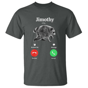 Jimothy Calling Phone Call Seattle Raccoon T Shirt TS10 Dark Heather Print Your Wear
