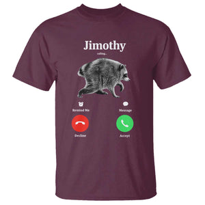 Jimothy Calling Phone Call Seattle Raccoon T Shirt TS10 Maroon Print Your Wear