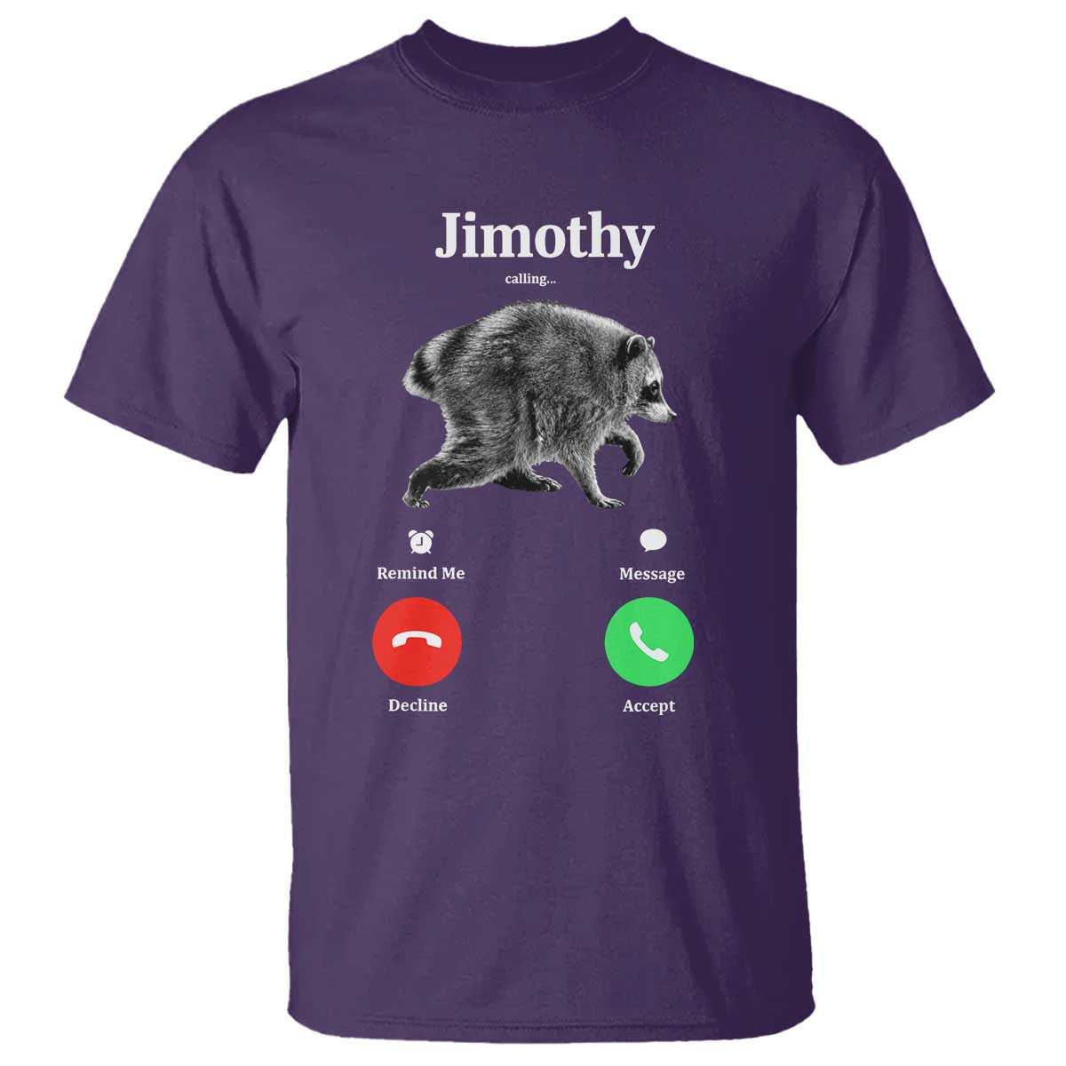 Jimothy Calling Phone Call Seattle Raccoon T Shirt TS10 Purple Print Your Wear