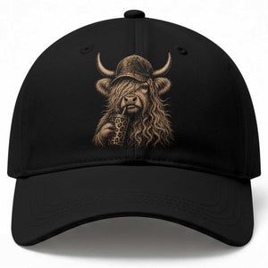 Highland Cow Funny Cute Coffee Lover Graphic Baseball Cap TS10 Print Your Wear