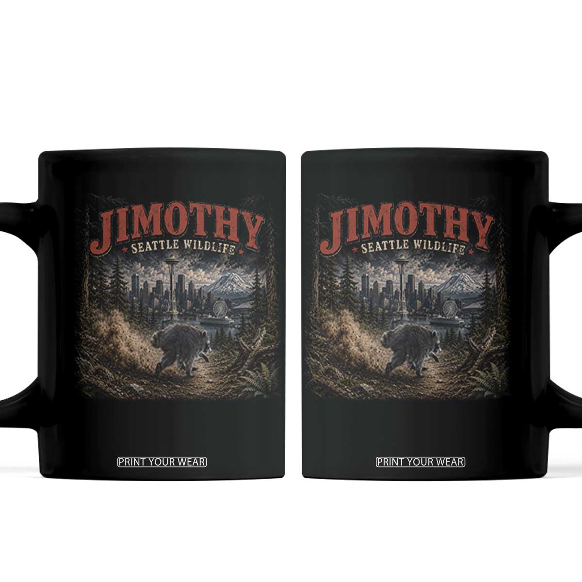 Vintage Jimothy Seattle Wildlife Raccoon Meme Coffee Mug TS10 Black Print Your Wear