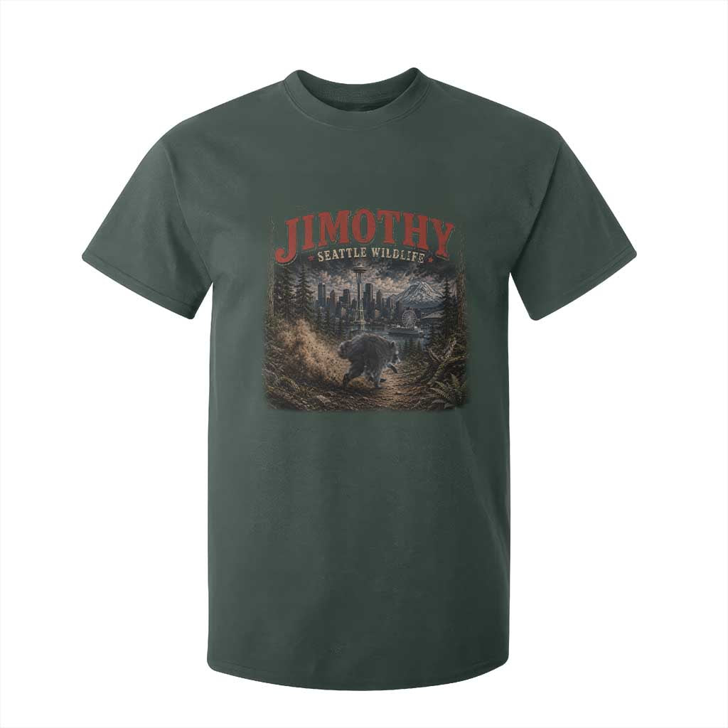 Vintage Jimothy Seattle Wildlife Raccoon Meme T Shirt For Kid TS10 Dark Forest Green Print Your Wear