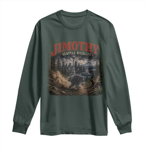 Vintage Jimothy Seattle Wildlife Raccoon Meme Long Sleeve Shirt TS10 Dark Forest Green Print Your Wear