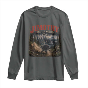 Vintage Jimothy Seattle Wildlife Raccoon Meme Long Sleeve Shirt TS10 Dark Heather Print Your Wear
