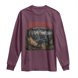 Vintage Jimothy Seattle Wildlife Raccoon Meme Long Sleeve Shirt TS10 Maroon Print Your Wear