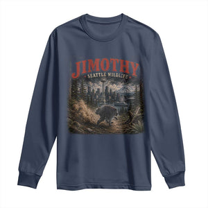 Vintage Jimothy Seattle Wildlife Raccoon Meme Long Sleeve Shirt TS10 Navy Print Your Wear