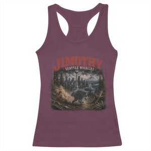 Vintage Jimothy Seattle Wildlife Raccoon Meme Racerback Tank Top TS10 Maroon Print Your Wear