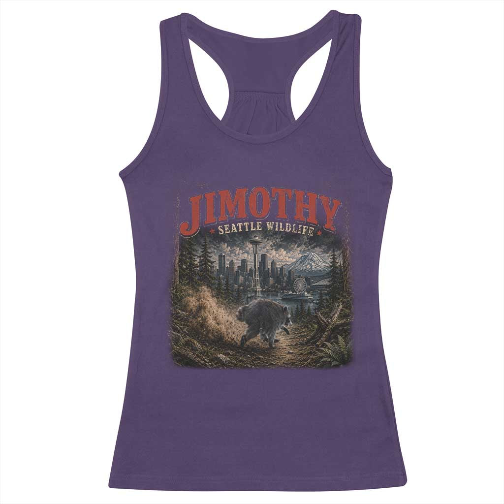Vintage Jimothy Seattle Wildlife Raccoon Meme Racerback Tank Top TS10 Purple Print Your Wear
