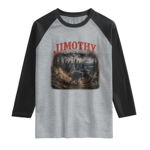 Vintage Jimothy Seattle Wildlife Raccoon Meme Raglan Shirt TS10 Heather Gray Black Print Your Wear