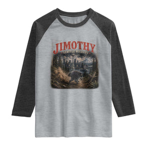 Vintage Jimothy Seattle Wildlife Raccoon Meme Raglan Shirt TS10 Heather Gray Heather Charcoal Print Your Wear