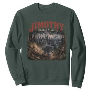 Vintage Jimothy Seattle Wildlife Raccoon Meme Sweatshirt TS10 Dark Forest Green Print Your Wear