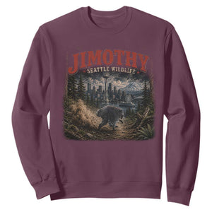 Vintage Jimothy Seattle Wildlife Raccoon Meme Sweatshirt TS10 Maroon Print Your Wear