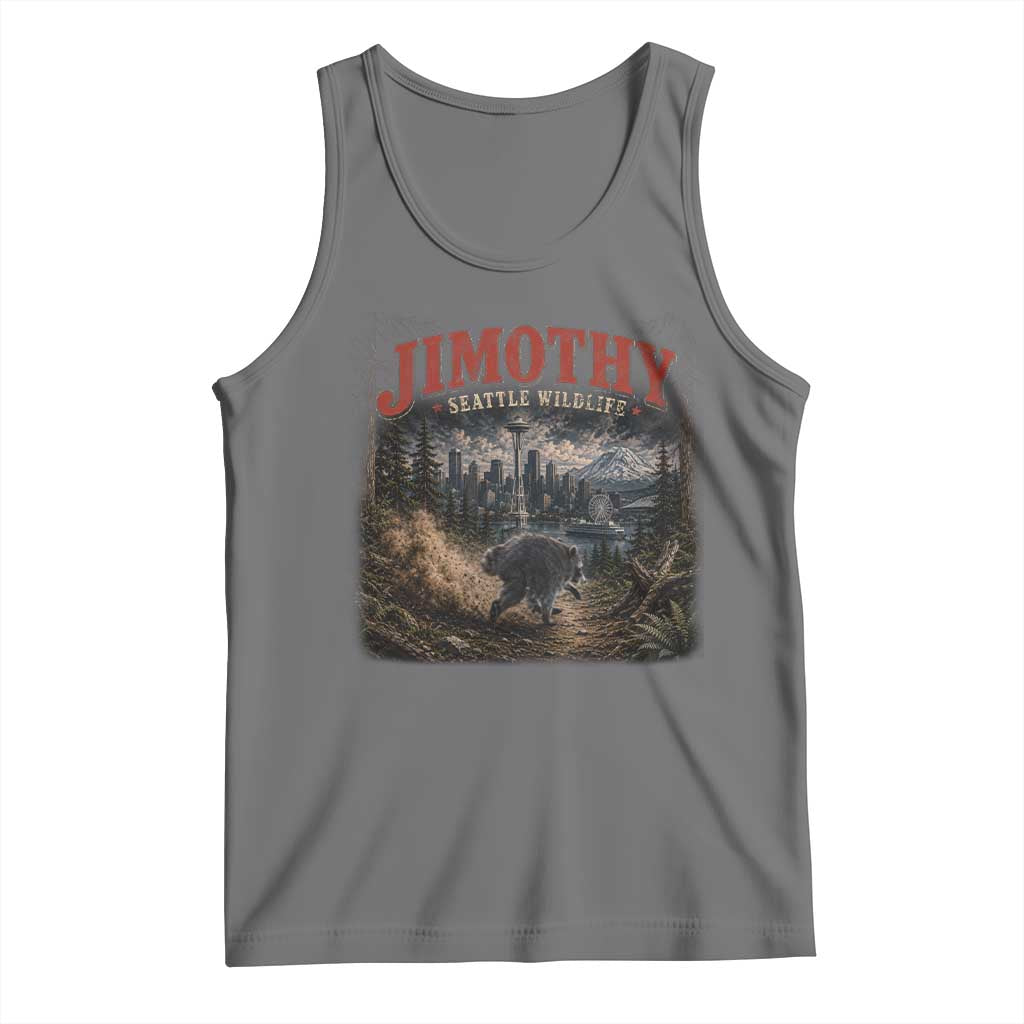 Vintage Jimothy Seattle Wildlife Raccoon Meme Tank Top TS10 Black Heather Print Your Wear
