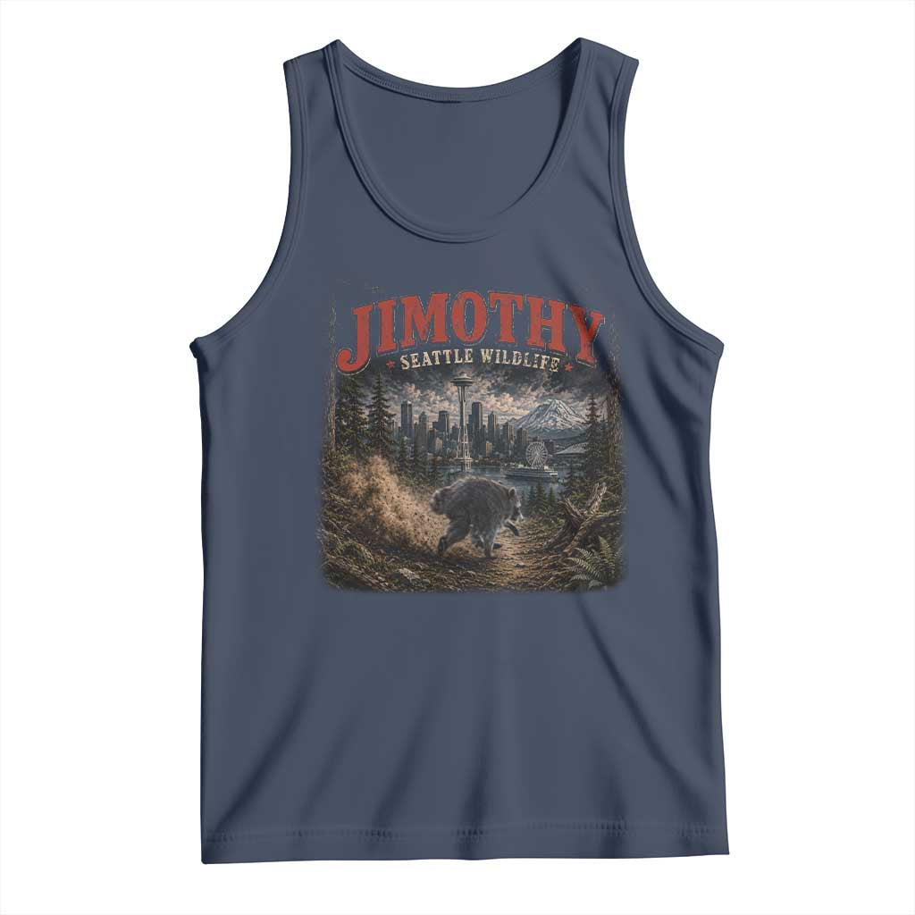 Vintage Jimothy Seattle Wildlife Raccoon Meme Tank Top TS10 Navy Print Your Wear