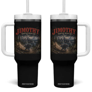 Vintage Jimothy Seattle Wildlife Raccoon Meme Tumbler With Handle TS10 One Size: 40 oz Black Print Your Wear