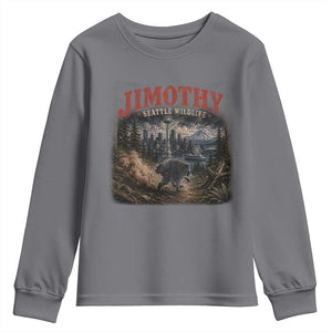 Vintage Jimothy Seattle Wildlife Raccoon Meme Youth Sweatshirt TS10 Charcoal Print Your Wear
