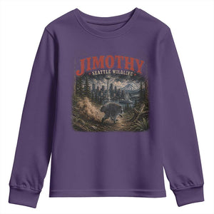 Vintage Jimothy Seattle Wildlife Raccoon Meme Youth Sweatshirt TS10 Purple Print Your Wear