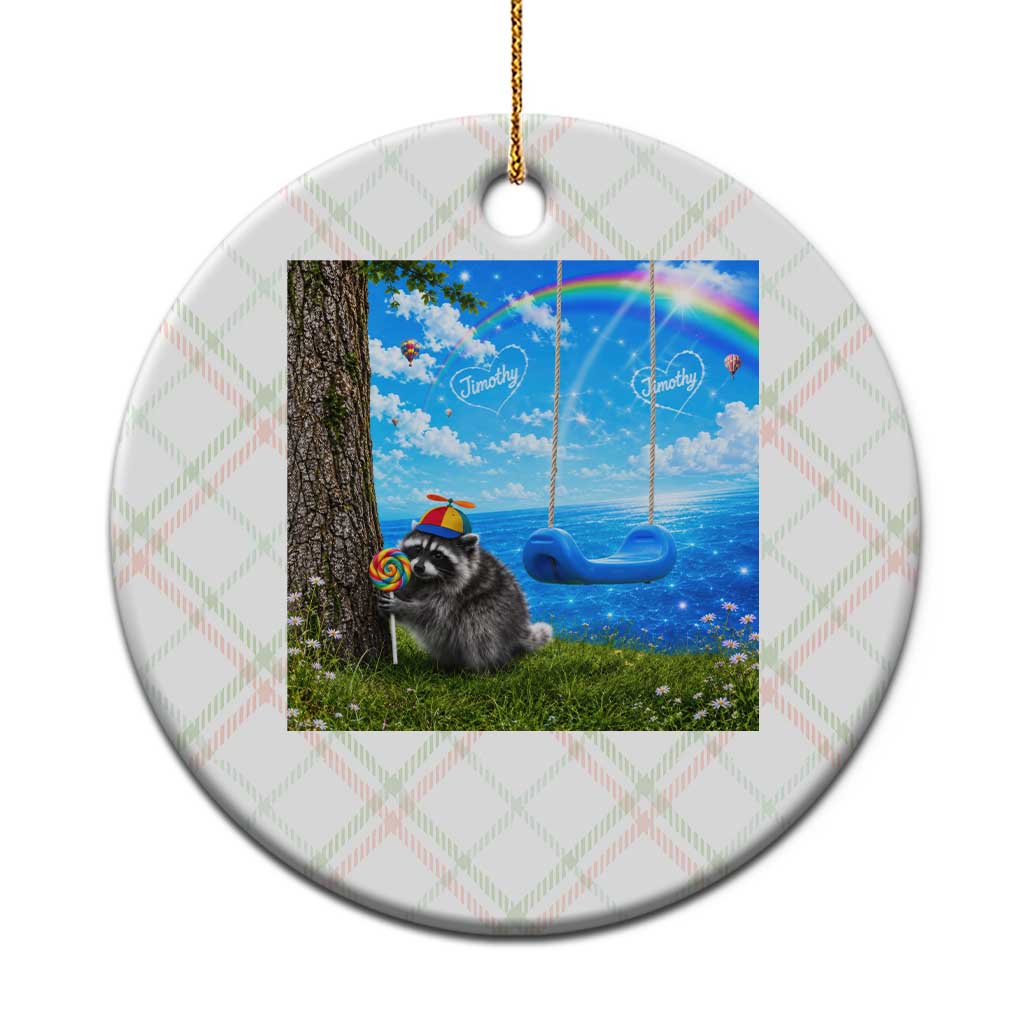 Jimothy Raccoon Dreamcore Ceramic Ornament Seattle Trash Panda Gen Z Humor Rainbow Aesthetic TS10 1pc Christmas Plaid Print Your Wear