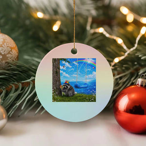 Jimothy Raccoon Dreamcore Ceramic Ornament Seattle Trash Panda Gen Z Humor Rainbow Aesthetic TS10 1pc Pastel Print Your Wear