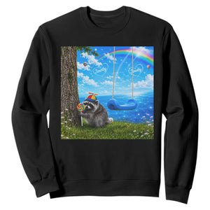 Jimothy Raccoon Dreamcore Sweatshirt Seattle Trash Panda Gen Z Humor Rainbow Aesthetic TS10 Black Print Your Wear